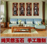 客厅现代简约沙发背景墙画新中式装饰画挂画有框浮雕梅兰竹菊三联