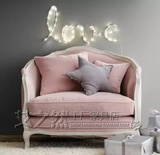 特价法式复古粉色布艺公主椅欧式大气别墅沙发椅美式实木沙发椅