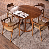欧式木家具实木圆桌椅简约全实木圆餐桌小户型型创意复古餐桌组合