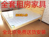 特价实木双人床 床架 1.2米 1.5米 1.8米母子床 席梦思床床垫