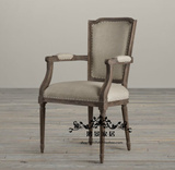 出口外贸原单 法式餐椅 欧式布艺扶手餐椅 美式椅子 咖啡厅椅子