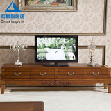 美式实木电视柜2米长方形客厅美式实木家具组合地柜现货优惠特价