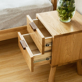 日式实木床头柜北欧风格白橡木宜家简约现代卧室家具储物柜沙发柜