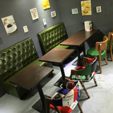 定制 咖啡厅卡座桌椅  奶茶店甜品店沙发餐桌椅 靠墙卡座桌椅组合