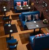 简约现代咖啡店沙发卡座桌椅组合中式餐厅家具定制批发奶茶店桌椅