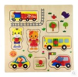 日本外贸木制玩具巧虎手抓板嵌板拼图幼儿童卡通拼板早教益智玩具