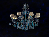 欧式美式奢华海蓝色小水滴水晶钻石玻璃吊灯客厅卧室餐厅灯96125