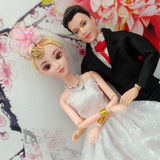 芭比娃娃男女套装礼盒梦幻衣橱婚纱大裙衣服白雪公主女孩玩具包邮