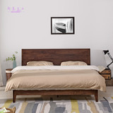 北欧黑胡桃，橡木简约床 双人床 全实木床 卧室家具 极简风格床