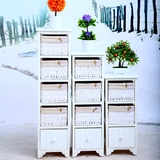 床头柜简约25cm迷你实木收纳小户型窄斗柜创意白色储物柜整装包邮