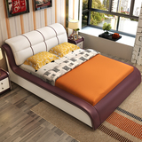 真皮床 现代简约双人床1.8米皮艺床卧室家具1.5米软体床送货