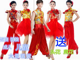 新款中国风打鼓服民族舞蹈服男女大型舞台演出服装腰鼓秧歌服装