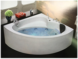 三角扇形一体浴缸1.3米1.4米亚克力按摩浴缸无缝一体独立式带瀑布