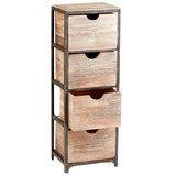 美式简约创意复古实木斗柜抽屉柜格子铁艺做旧生锈储物柜单柜四斗