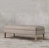 欧式床尾凳美式长条凳布脚凳换鞋凳沙发凳实木复古矮凳餐桌凳