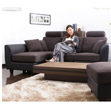 皮布沙发大小户型客厅组合日式单双三人宜家L转角自由组合沙发