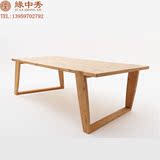 北欧纯实木家具复古餐桌设计师办公桌工作台创意书桌个性电脑桌