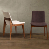 北欧居家实木水曲柳布艺椅子 现代简约会客椅组合会议椅电脑椅子