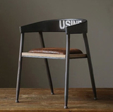 美式铁艺餐椅复古创意工业风户外靠背咖啡椅子时尚简约休闲办公椅