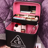 高端3ce化妆包多层手提大容量防水肤品收纳包韩国专业折叠化妆箱