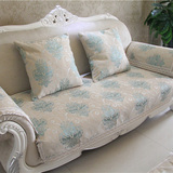 四季组合沙发垫欧式沙发巾全盖客厅防滑浅绿米黄色提花木沙发坐垫