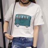 夏季女半袖T桖日系卡通短袖t恤韩国sz学生打底衫简约韩版学院风潮