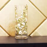 艺宝格 现代时尚高透明水晶 富贵竹百合玻璃花瓶 简约客厅装饰