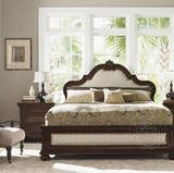 新品美式乡村全实木雕花床欧式简约法式复古做旧双人床儿童床婚床