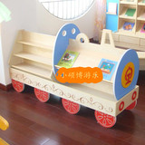 幼儿园图书展示柜 儿童图书架储物图书架 木制火车头造型书架