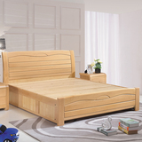 现代简约气动高箱床储物收纳床1.5米小户型1.8米宜家双人床实木床