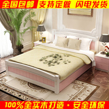 包邮实木床双人松木床1.5 1.8米白色儿童床成人单人床1.2米简易床