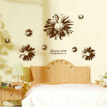 向日葵墙贴 植物贴画个性时尚卧室床头沙发电视背景装饰可移除贴