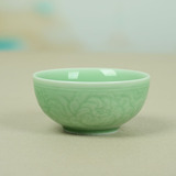 新品龙泉青瓷碗陶瓷饭碗花卉牡丹碗碗面碗汤碗 创意中式碗碟
