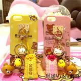 日本新年款轻松熊挂件铃铛福袋iphone6 plus手机壳苹果6s保护壳