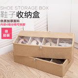 布艺大容量鞋盒床底靴子鞋袋可组合韩版多功能收纳箱透明储物鞋盒