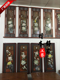 梅兰竹菊玉雕画四条屏挂画1.2米东阳现代中式装修壁画家具背景墙