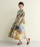 日本专柜贵牌 盛夏绚烂の少女心 油画感泼墨 超显瘦质感连衣裙