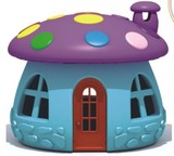 幼儿园儿童蘑菇屋城堡玩具塑料娃娃家淘气堡儿童过家家游戏屋