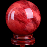 厂家直销天然开光红水晶球摆件 风水球摆件红色招财镇宅转运送礼