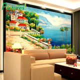 大型壁画 卧室沙发电视背景墙鹿林 欧式怀旧田园地中海风格墙纸