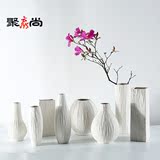 陶瓷花瓶创意摆件欧式仿真干花插花器复古餐桌客厅装饰品白色花瓶