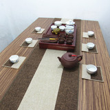 居家棉麻布艺素色纯色餐桌长条布桌旗 简约现代茶席30cm茶几布旗