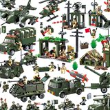 拼装玩具拼插塑料儿童礼物军事坦克飞机男孩礼物益智模型乐高积木