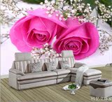 定制壁画 客厅壁纸温馨卧室电视背景墙纸 3d立体韩式浪漫玫瑰花卉