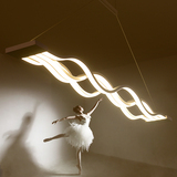 餐厅灯 现代简约创意大气长方形吊灯led温馨遥控无极调光房间灯具