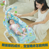 婴儿摇椅躺椅宝宝安抚椅BB哄睡儿童摇篮摇摇床实木加大0-4岁白色