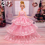 芭比娃娃婚纱公主玩具中国衣服装高档豪华礼服婚纱大裙蓬蓬裙