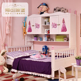 美式全实木儿童衣柜床组合床多功能床公主床双人单人储物床女孩子