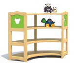 区域区角组合玩具柜幼儿园儿童储物架收纳架樟子松转角分区柜