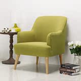 海力棋欧式布艺沙发休闲单人沙发椅实木现代简约咖啡厅懒人沙发椅